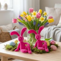 Itens Coelho decorativo sentado, ideal para enfeitar a sala de estar ou o escritório na primavera. 22 cm, conjunto com 2 peças.