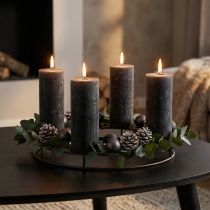 Itens Velas grandes, velas em bastão, cor sólida antracite, 50x300mm, 4 peças
