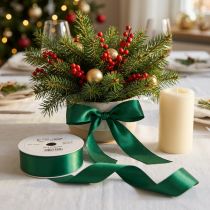 Itens Fita para presentes e decoração, 40 mm x 50 m, verde escuro