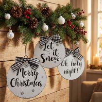 Itens Cabide decorativo bola de árvore de natal metal vintage Ø15cm 3 unidades