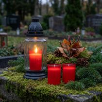 Itens Velas de recarga para luzes de túmulo vermelho H6.5cm 22h 15 unidades