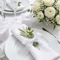 Itens Fita com renda, decoração de casamento, fita decorativa Branca W35mm L20m