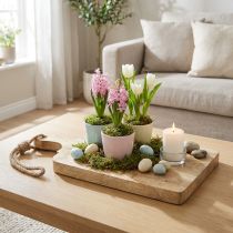 Itens Tabuleiro decorativo em madeira verdadeira com pega tabuleiro em madeira L38cm
