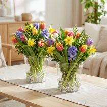 Itens Vaso de flores em vidro transparente cônico Ø12cm Alt.12,5cm 2 unidades