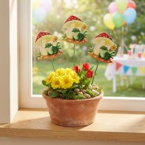 Itens Plugue decorativo de madeira para flores decoração de sapo 6,5 cm 18 unidades
