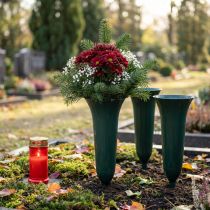 Itens Vaso grave verde escuro 36 cm 5 unidades