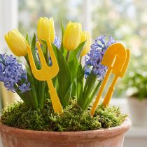 Itens Ferramenta de jardim de feltro amarelo, pá e ancinho de jardim 6pcs