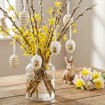Itens Ovos de páscoa para pendurar branco, ouro selecionado artificialmente H6cm 12pcs