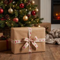 Itens Botas de fita de Natal fita de presente vermelha bege 25mm 15m