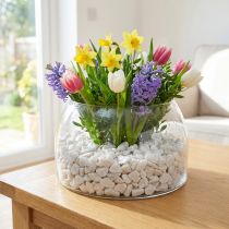 Itens Pedras decorativas brancas de 9 mm a 13 mm, 5 litros.