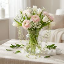 Itens Fita decorativa com pérolas verde claro 6mm 15m