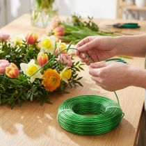 Itens Fio de alumínio 2mm 60m verde maçã para decoração de joias com flores