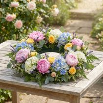 Itens Anel de espuma floral guirlanda verde plug-in massa Ø42cm 2 un