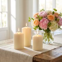 Itens Vela pilar 80/80 creme, 6 unidades