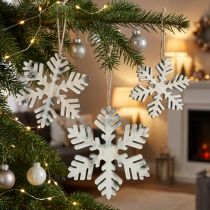 Itens Tipo branco-cinzento de flocos de neve de madeira. 7-12 cm 6 unidades