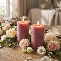 Itens Velas de cor sólida rosa antigo 85x150mm 2pcs