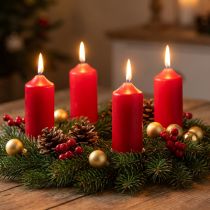 Itens Velas pirâmide vermelhas 24 unidades