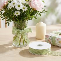 Itens Fita decorativa renda verde 22mm 20m