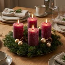 Itens Conjunto de 4 velas cilíndricas elegantes em formato de bagas, na cor sólida, 70x100mm – decoração, festivas e modernas.
