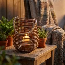 Itens Vela em cesto, lanterna com pega, decoração de velas, lanterna de cesto Ø24cm H34cm