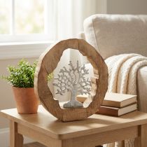 Itens Árvore de escultura deco em uma mesa de anel de madeira decoração para colocar 22×21×4cm