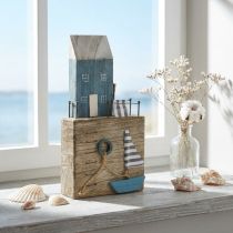 Itens Decoração marítima em madeira passeio do porto Shabby Chic Alt.25,5cm