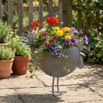 Itens Floreira galinha metal pássaro zinco metal decoração 51×16×37cm