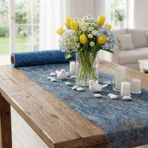 Itens Caminho de mesa Deco fleece Sizoweb azul 30cm 5m