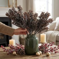Itens Plantas artificiais marrom decoração de outono decoração de inverno Drylook 38cm 3 peças