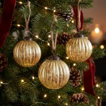 Itens Bolas de árvore bolas de Natal douradas vidro Ø7cm Alt.7,5cm 6 unidades