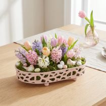 Itens Taça decorativa Taça oval com pés decoração de mesa rosa 30×18cm
