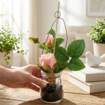 Itens Rosa em um vidro rosa H23cm