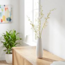 Itens Ramo de orquídea artificial flores brancas creme L90cm 2 unidades