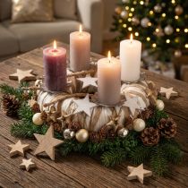 Itens Decoração de estrelas de madeira decoração dispersa natal natural 3/5/7cm 29 un