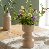 Itens Vaso de flores em metal esmalte marrom cappuccino Ø9cm A17,5cm