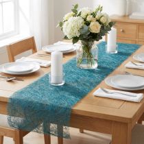 Itens Caminho de mesa Deco fleece Sizoweb azul gasolina 30cm 5m