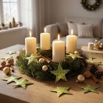 Itens Decoração dispersa estrelas de Natal verde coco Ø5cm 50 unidades