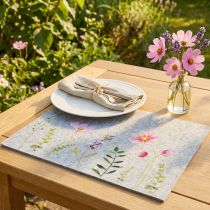 Itens Jogo americano de mesa em feltro flores 45x4,5x35cm 4 unidades