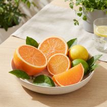 Itens Laranjas decorativas, pedaços de frutas artificiais de 5 a 7 cm, decoração de verão com toque realista.