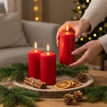 Itens Velas pilares H100 Ø50cm velas vermelhas 12 unidades