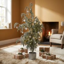 Itens Mini árvore de natal em vaso com neve no inverno 45x110cm