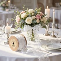 Itens Fita decorativa casamento rosas brancas fita para presente 60mm 5m
