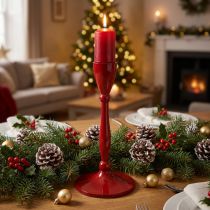 Itens Porta-velas para velas cônicas Porta-velas cônico Vermelho H17cm