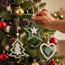Itens As decorações para árvores de Natal misturam verde, branco 10cm 9 unidades