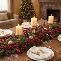 Itens Guirlanda de Natal guirlanda de frutas vermelhas artificiais 180cm