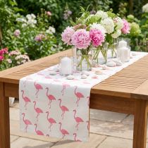 Itens Tecido decorativo flamingo branco-rosa 30cm x 3m