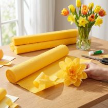 Itens Papel crepom florista crepom florista amarelo sol 50×250cm 5 peças