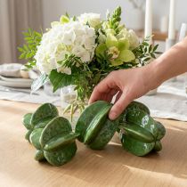 Itens Conjunto de 3 peças de decoração em cerâmica com carambola, 10 cm, verde.