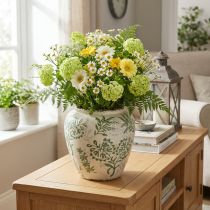 Itens Vaso com delicado padrão de plantas para decoração de casa, 19 cm