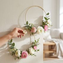 Itens Anel decorativo de metal Anel Scandi laço decorativo dourado Ø 25,5 cm 6 un